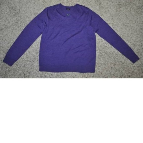 Mens Wool Blend Sweater Apt 9 Purple Medium Merino V-Neck Long Sleeves - Picture 4 of 4